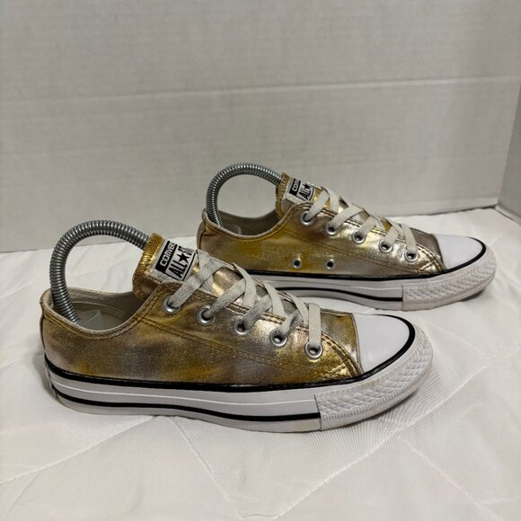 Converse Chuck Taylor All Star Ox Metallic Gold Silver Copper Low Top Women’s 6 - Picture 3 of 16